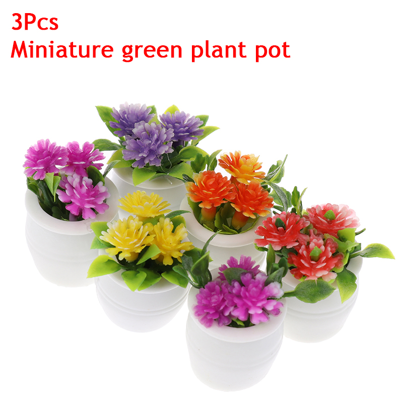 Plant Pot - 3 Buah Simulasi Mini Rumah Boneka