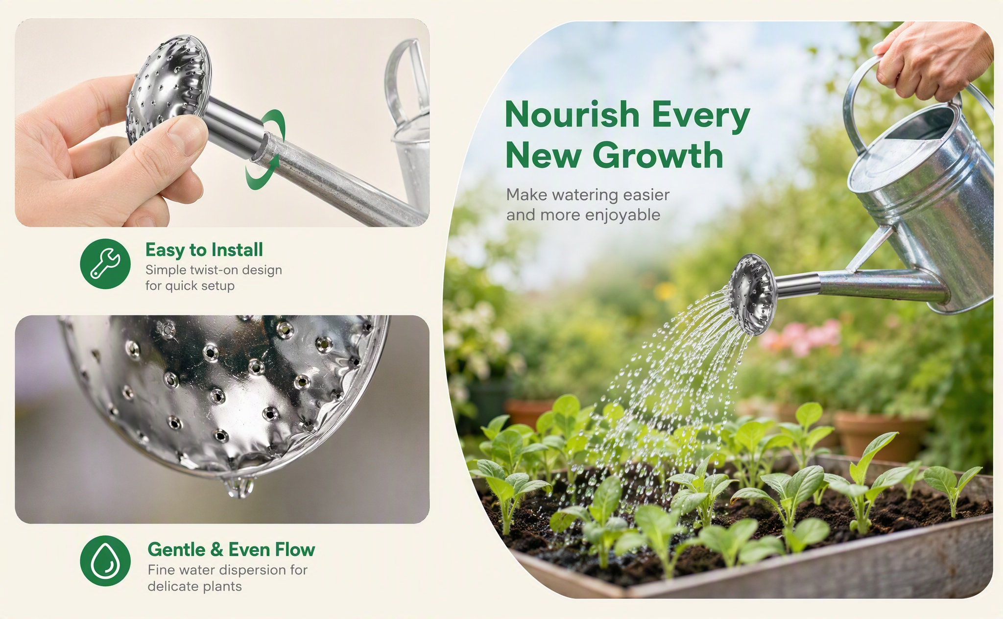 Watering Can - Kepala Penyemprot Air dari Baja Tahan