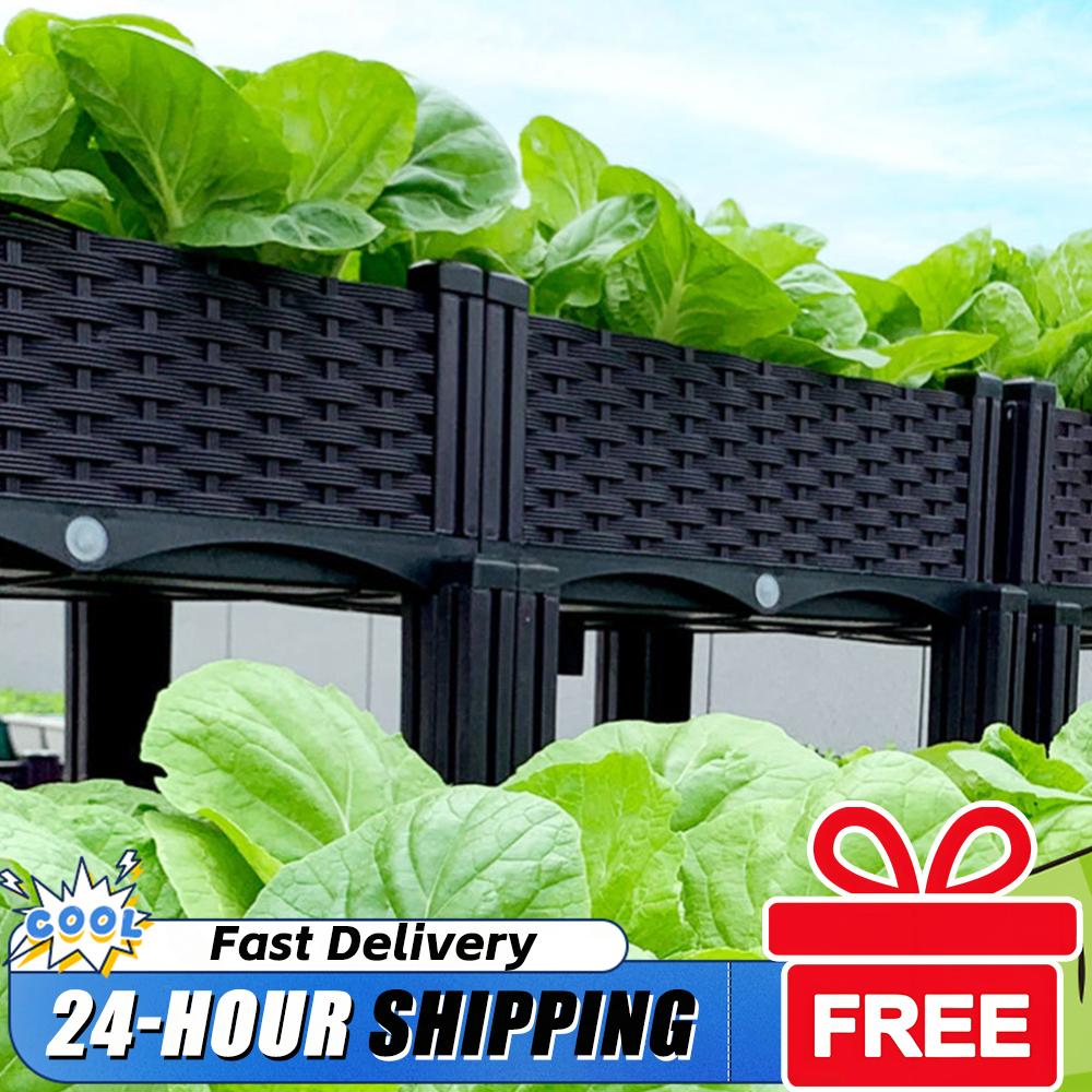 Raised Garden Bed - Kotak Penanam Plastik Bertingkat dengan Kaki,