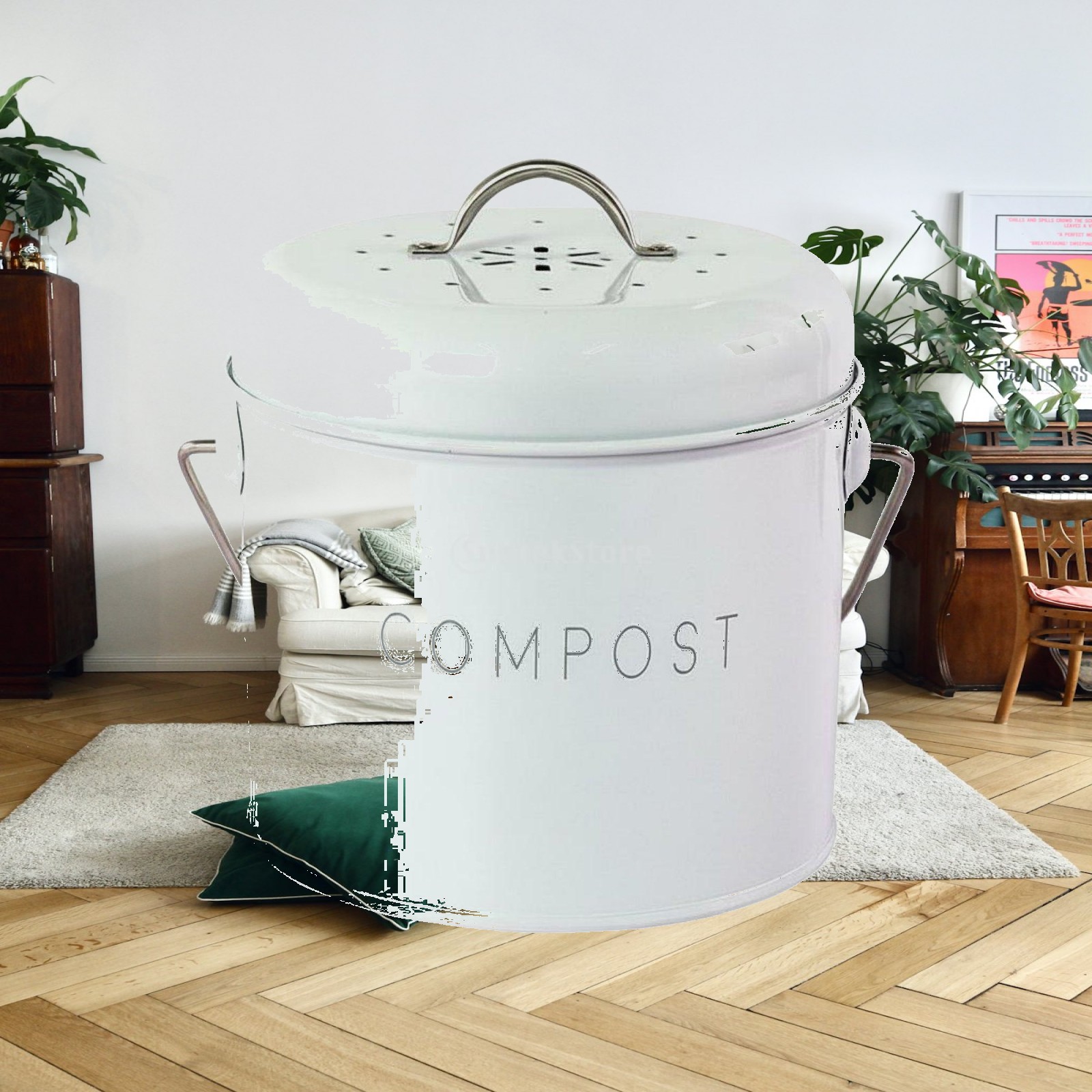 Compost Bin - Tempat Sampah Meja untuk Dapur, Tempat