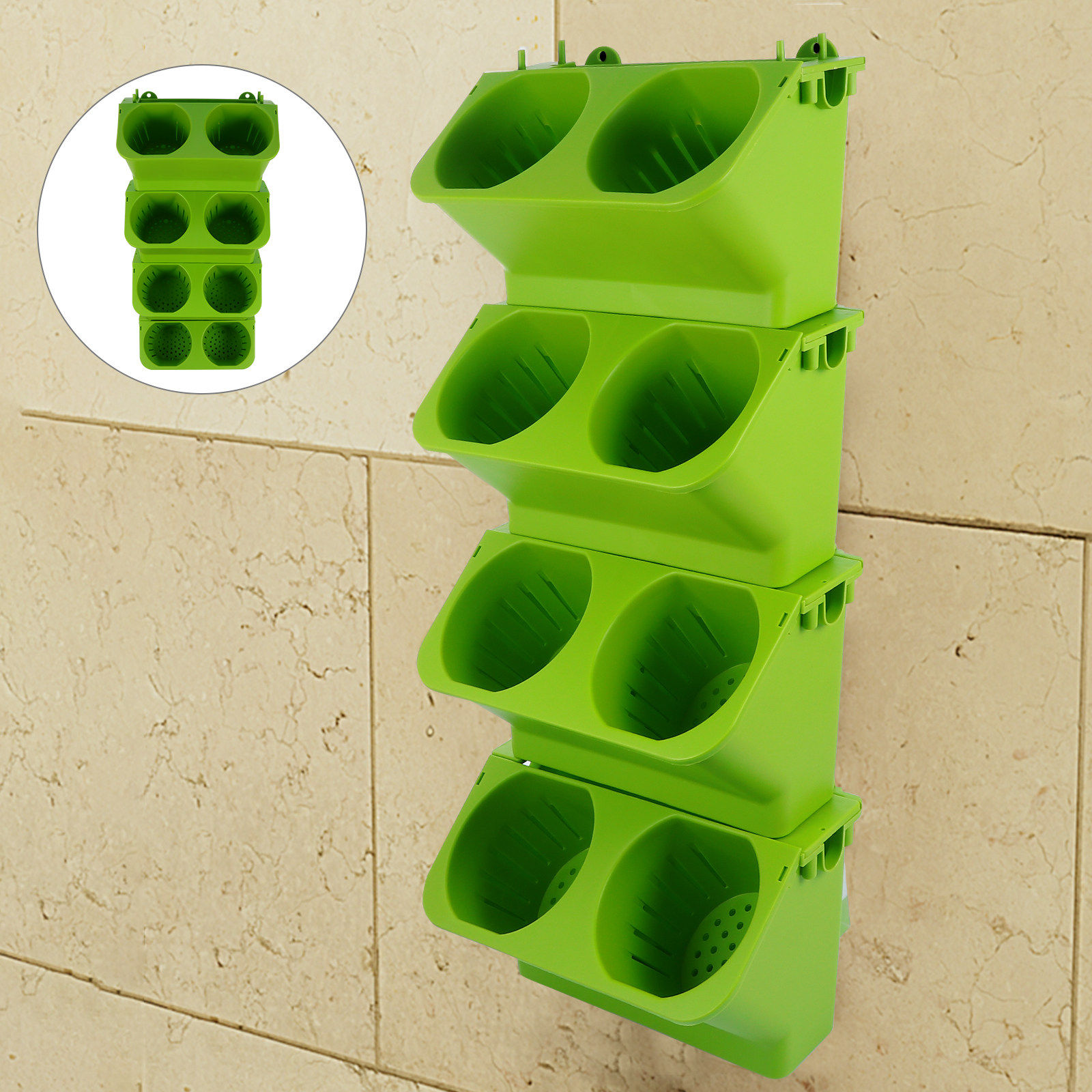 4Pcs Set Pot Dinding Vertikal  - Self Watering Planter ulasan dan harga