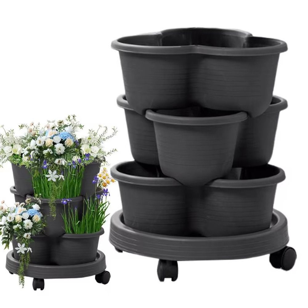 Pot Bunga Plastik Bertumpuk Ve - Vertical Planter ulasan dan harga