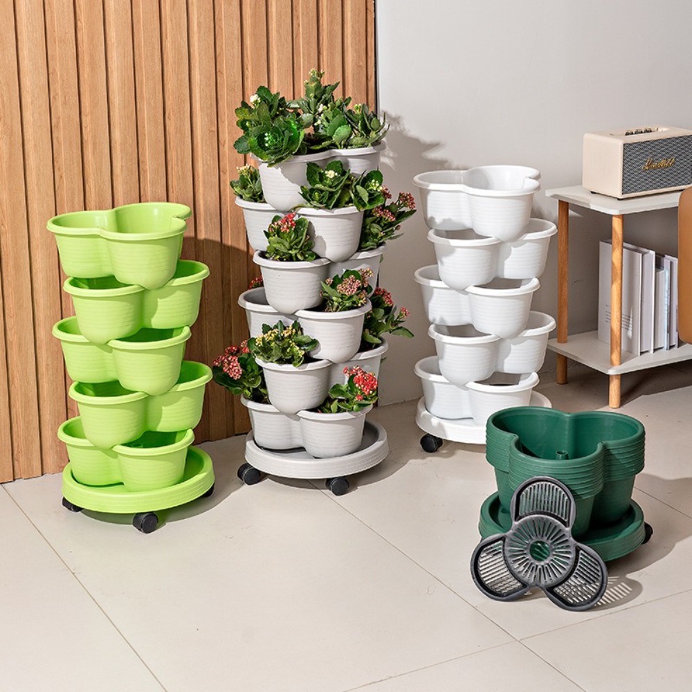 Pot Bunga Plastik Bertumpuk Ve - Vertical Planter ulasan dan harga