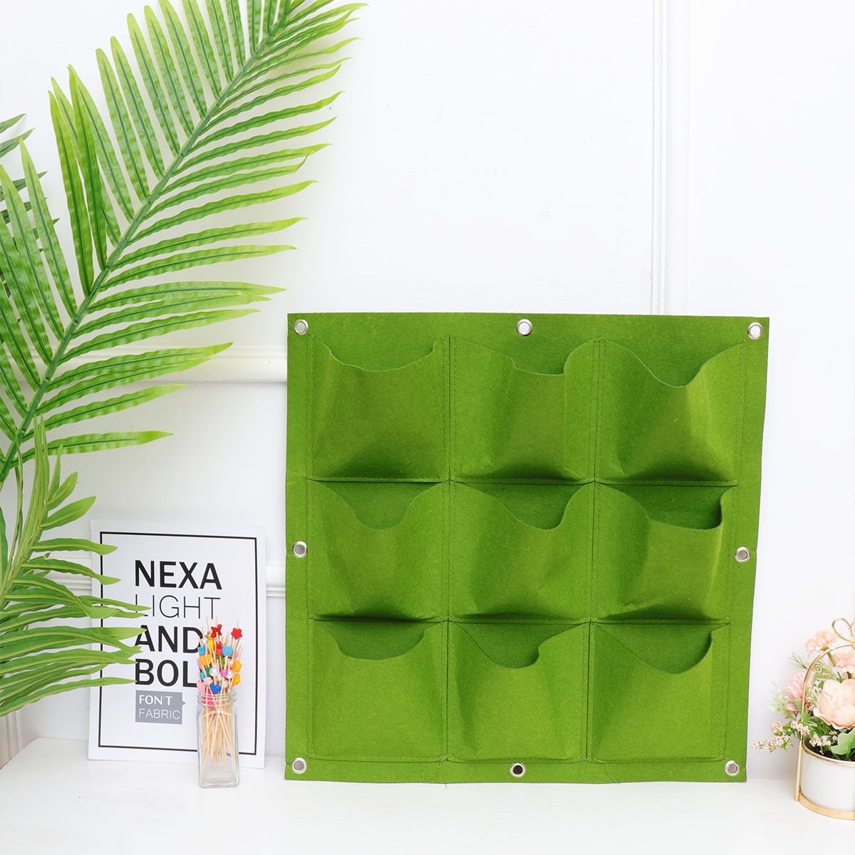 Tas Tanaman Gantung Dinding 9  - Indoor Herb Garden ulasan dan harga