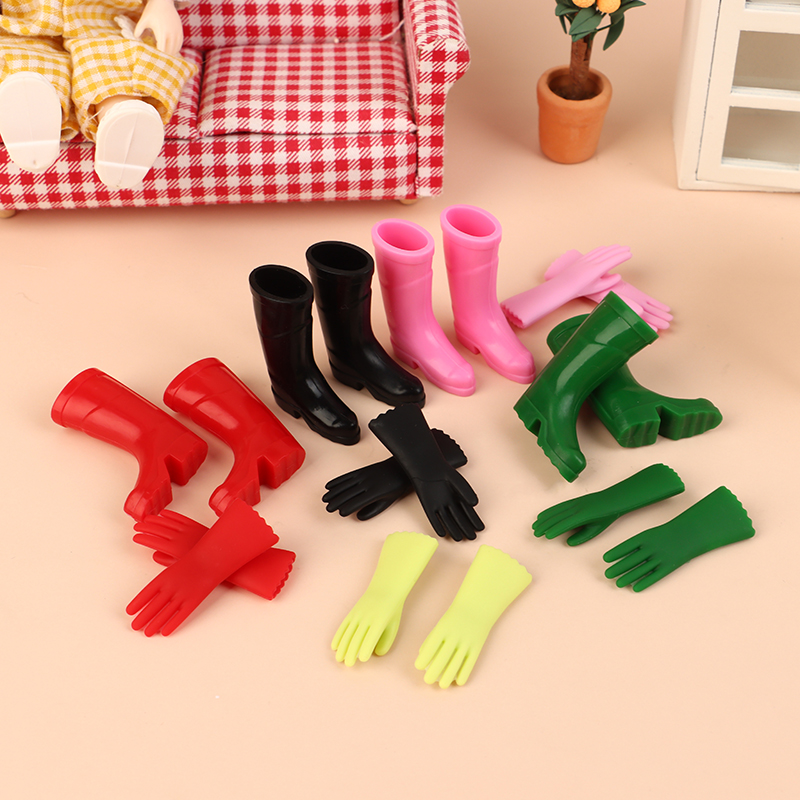 1Set 1:12 Sepatu Bot Hujan Min - Garden Gloves ulasan dan harga