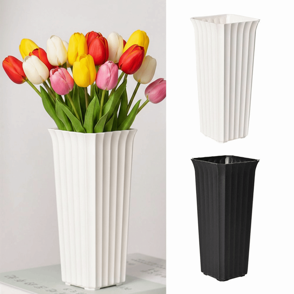Vas Bunga Hitam Putih Modern P - Vertical Planter ulasan dan harga