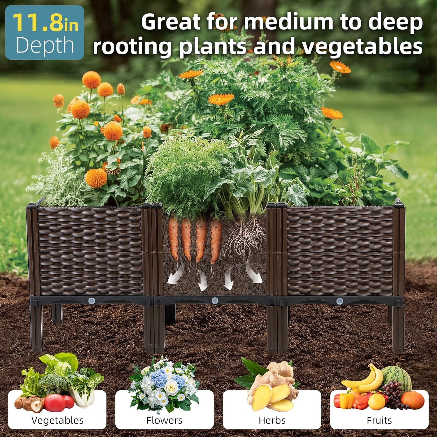 Pot Tanaman Rotan untuk Taman  - Self Watering Planter ulasan dan harga